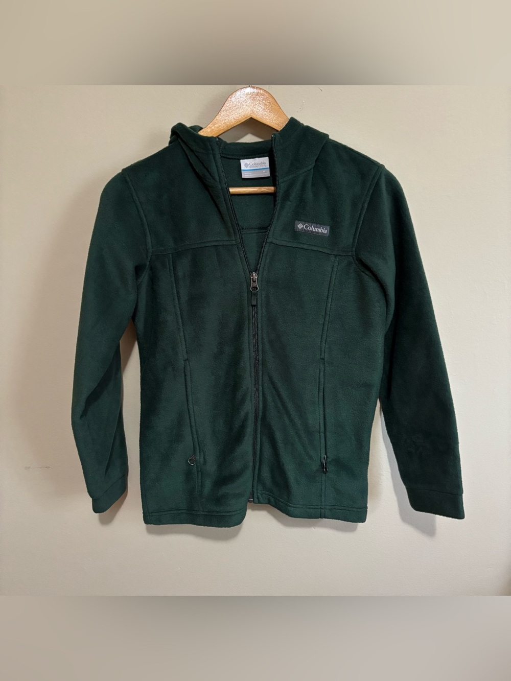 Columbia Steens Mountain II Hooded Fleece Jacket Youth M Green Full Zip